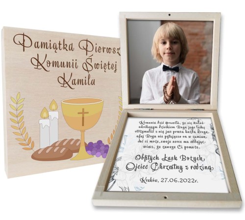 Pamiątka Pierwszej Komunii Świętej dla chłopca ze zdjęciem.jpg
