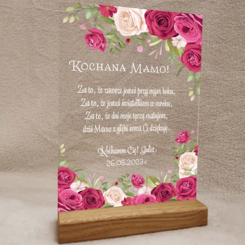 dzień matki 2023 statuetka życzenia na szkle róże bordowe.jpg