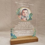 Pamiątka Chrztu kwiaty różowe dla chłopca ze zdjęciem.jpg