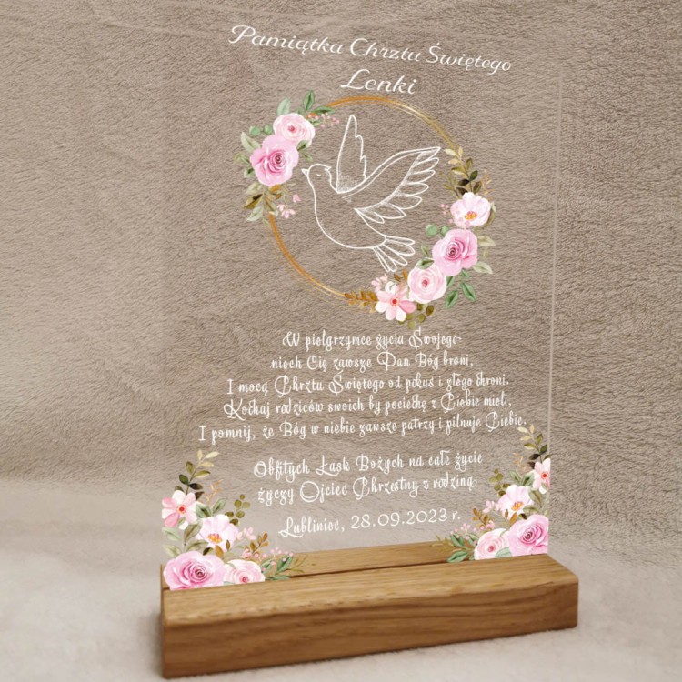 Pamiątka Chrztu kwiaty różowe dla dziewczynki.jpg