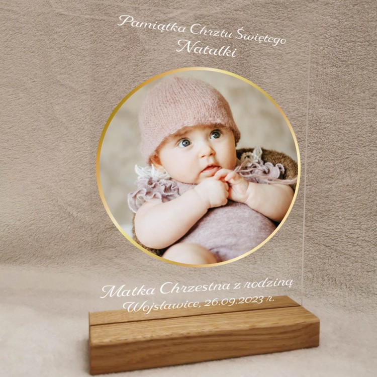 Pamiątka Chrztu złote koło ze zdjęciem.jpg
