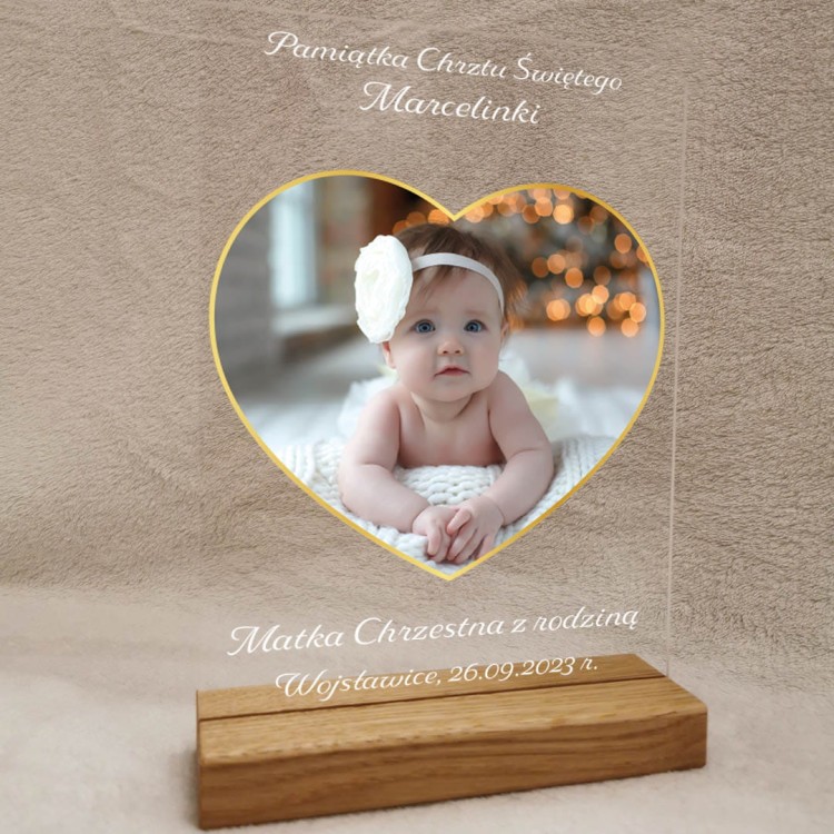 Pamiątka Chrztu złote serce ze zdjęciem.jpg