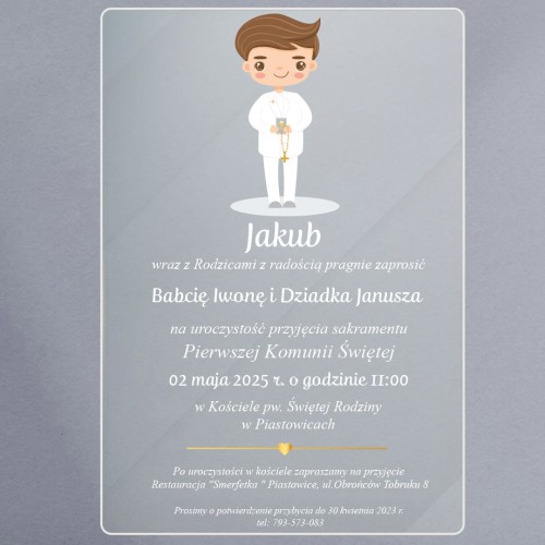 zaproszenia na komunię - chłopiec w albie białe.jpg