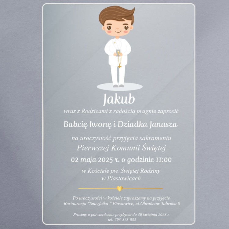 zaproszenia na komunię - chłopiec w albie białe.jpg