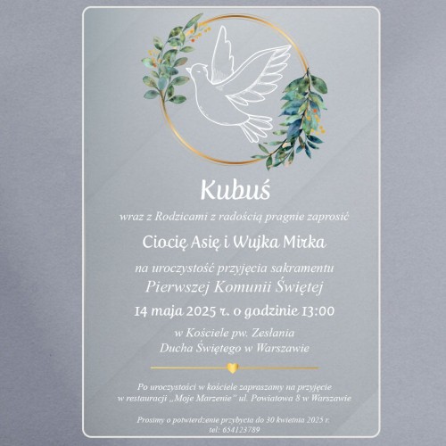 zaproszenie na komunię - gołąb w kole białe.jpg