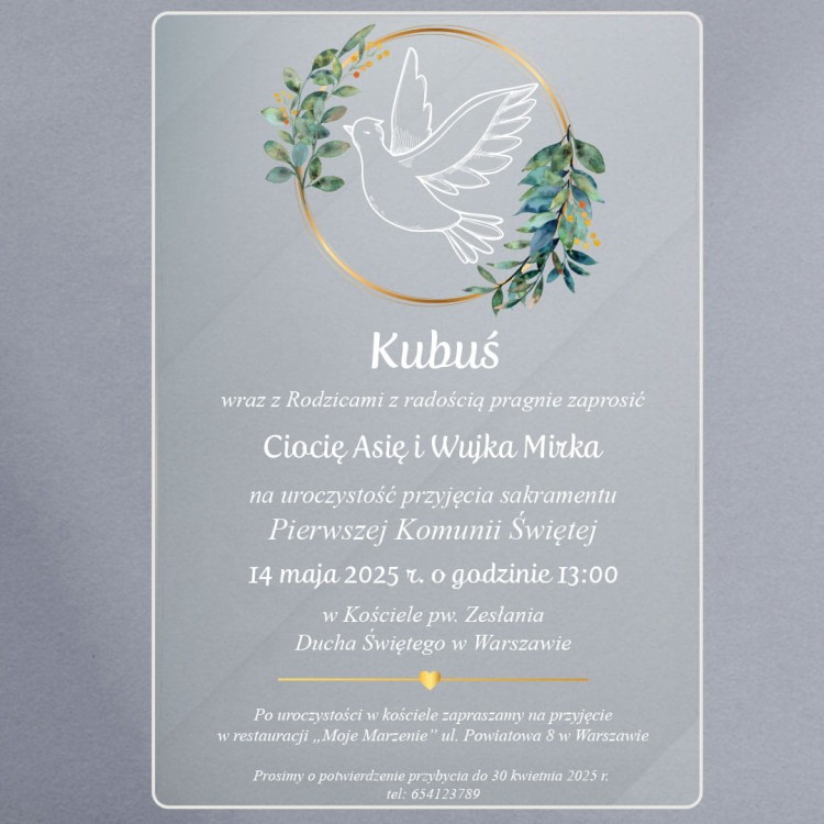 zaproszenie na komunię - gołąb w kole białe.jpg