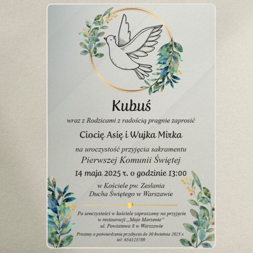 zaproszenie na komunię - gołąb w kole 2 czarne.jpg