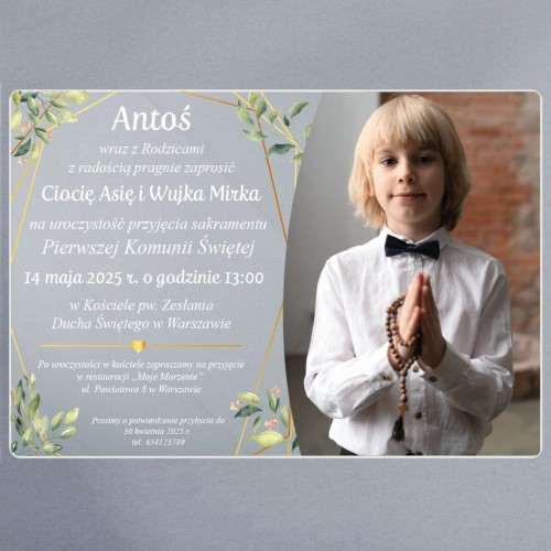 zaproszenie na komunię - ze zdjęciem dla chłopca_czarne.jpg