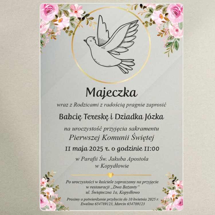 zaproszenie na komunię - gołąb w kole 3 czarna.jpg
