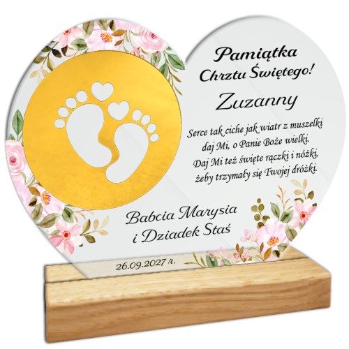 Pamiątka Chrztu Świętego Prezent na chrzest serce złoto_1.jpg