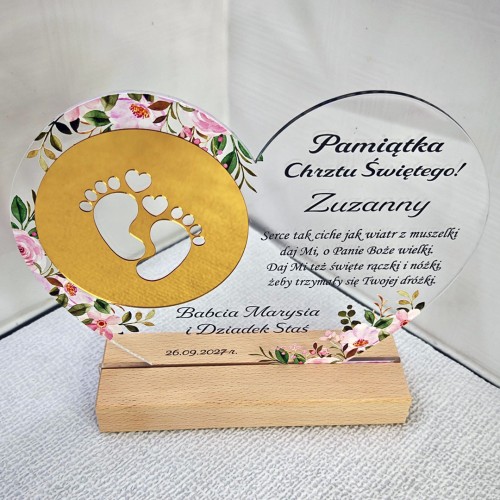 Pamiątka Chrztu Świętego Prezent na chrzest serce złoto_2.jpg