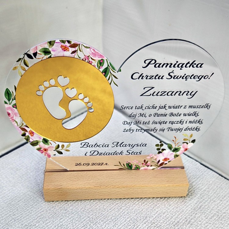 Pamiątka Chrztu Świętego Prezent na chrzest serce złoto_3.jpg