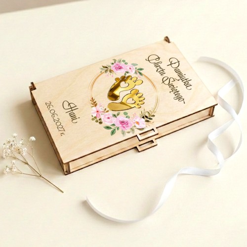 Pamiątka Chrztu Świętego pudełko na pieniądze z różańcem_1.jpg