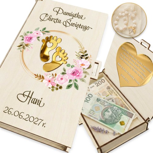 Pamiątka Chrztu Świętego pudełko na pieniądze z różańcem_2.jpg